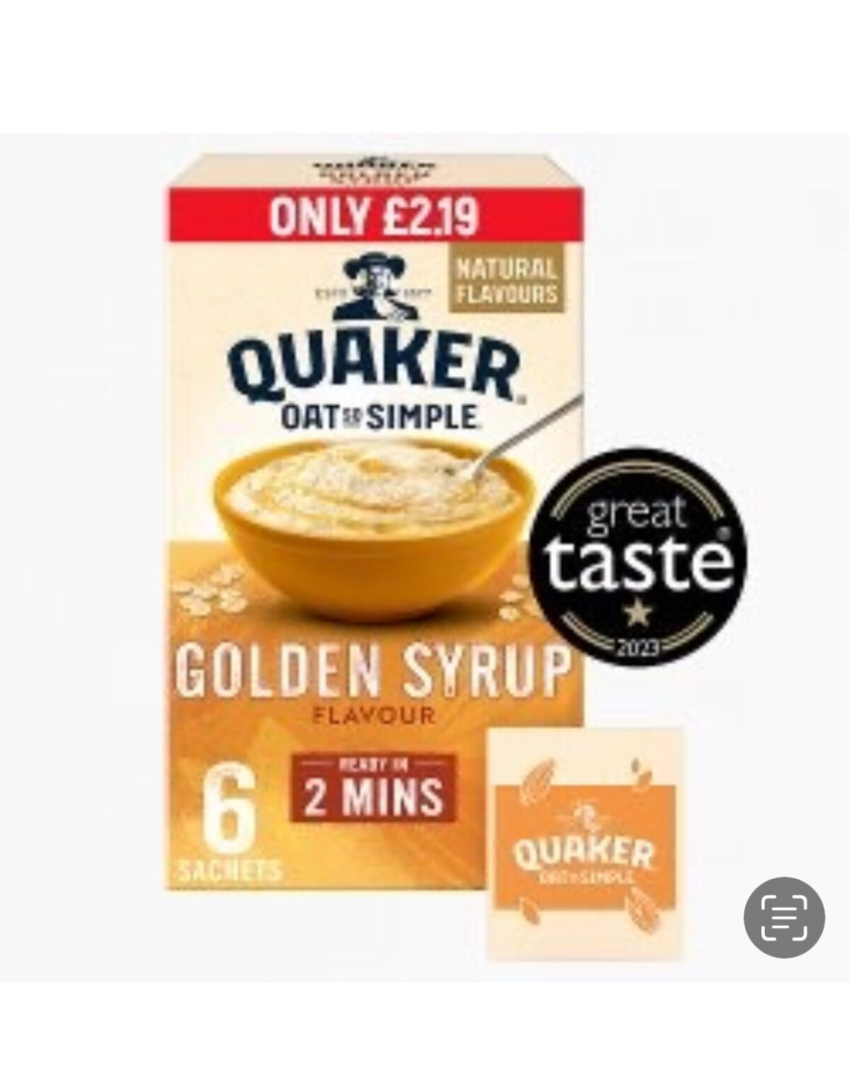 Quaker Oat So Simple Golden Syrup Porridge Sachets 6 x27g 2 Box X 1