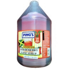 Pings  Foods Jamaica  Cane syrup  Strawberry  flavour 3L X 1