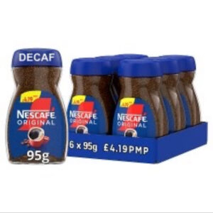 Nescafé Original Decaf Instant Coffee 95g X 6