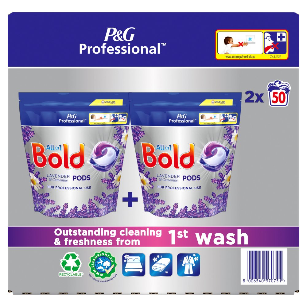 Bold Professional Allin1 Pods Washing Capsules, Lavender & Camomile, 100 washes X 1