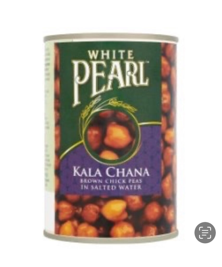 White Pearl Kala Chana Brown Chick Peas in Salted Water 400g X 1