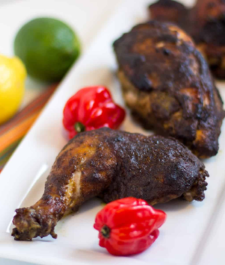 Jamaican oven style Jerk chicken served with your choice of rice dish –  serves two