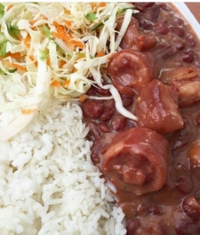 Jamaican  stew peas with pigstail and your choice of rice dish –  serves two