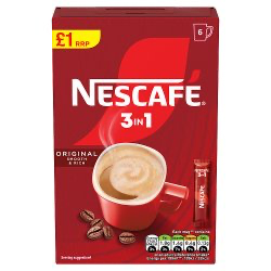 Nescafe 3in1 Original Instant Coffee Sachets 6 x 16g  × 11 × 1