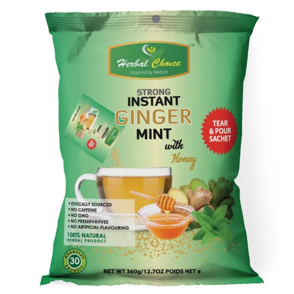 Herbal Choice Strong Instant Ginger Mint with Honey 360g – 30 Sachets (Granules) X 30