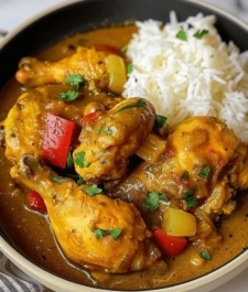 Jamaican  curry  chicken  on the bone served with your choice of rice dish. Serves 2