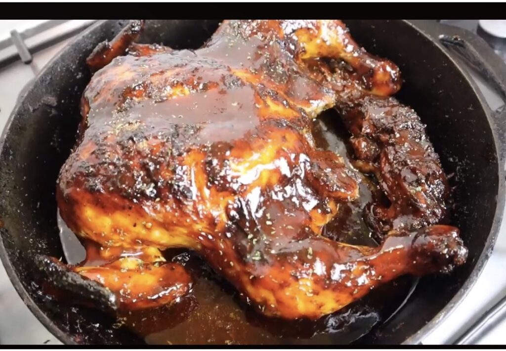 Jamaican whole  Jerk BBQ chicken served with  a choice of Rice Dishes – serves three
