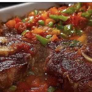 Jamaican Oven baked beef shin served with your choice of rice dishes - serves two