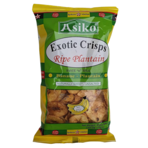 Asiko Exotic Plantain Crisps - Naturally Sweet - Unsalted 75g 3Pack x 1