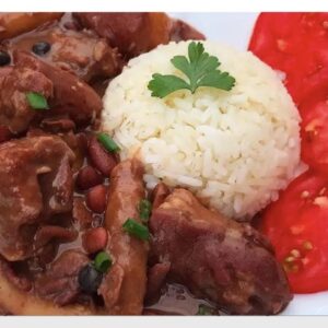 Jamaican stew peas with Oxtail and your choice of rice dish - serves two