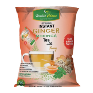 Herbal Choice Strong Instant Ginger Moringa Tea with Honey 360g - 30 Sachets (Granules)